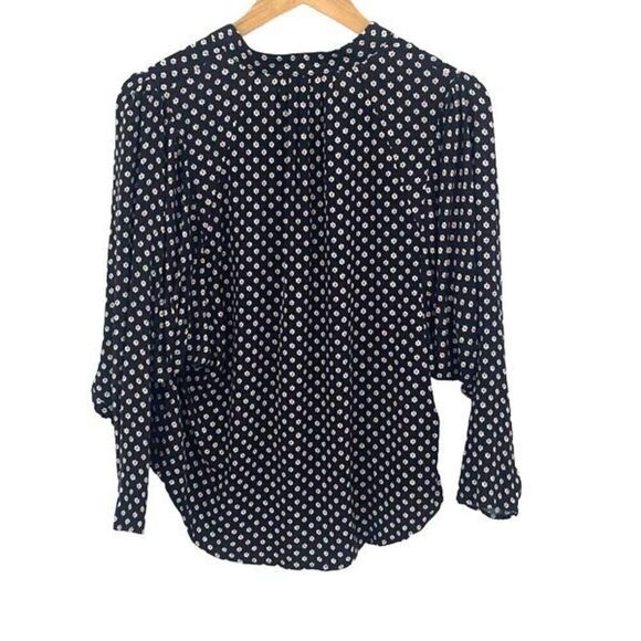 Joie Tangia Button Blouse Dolman Sleeve‎ Ikat Dot Pattern Size Small - Picture 5 of 10